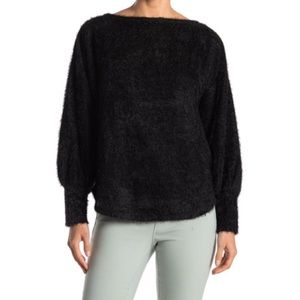 STATUS by Chenault Eyelash Knit Pullover Sweater, Black, Medium